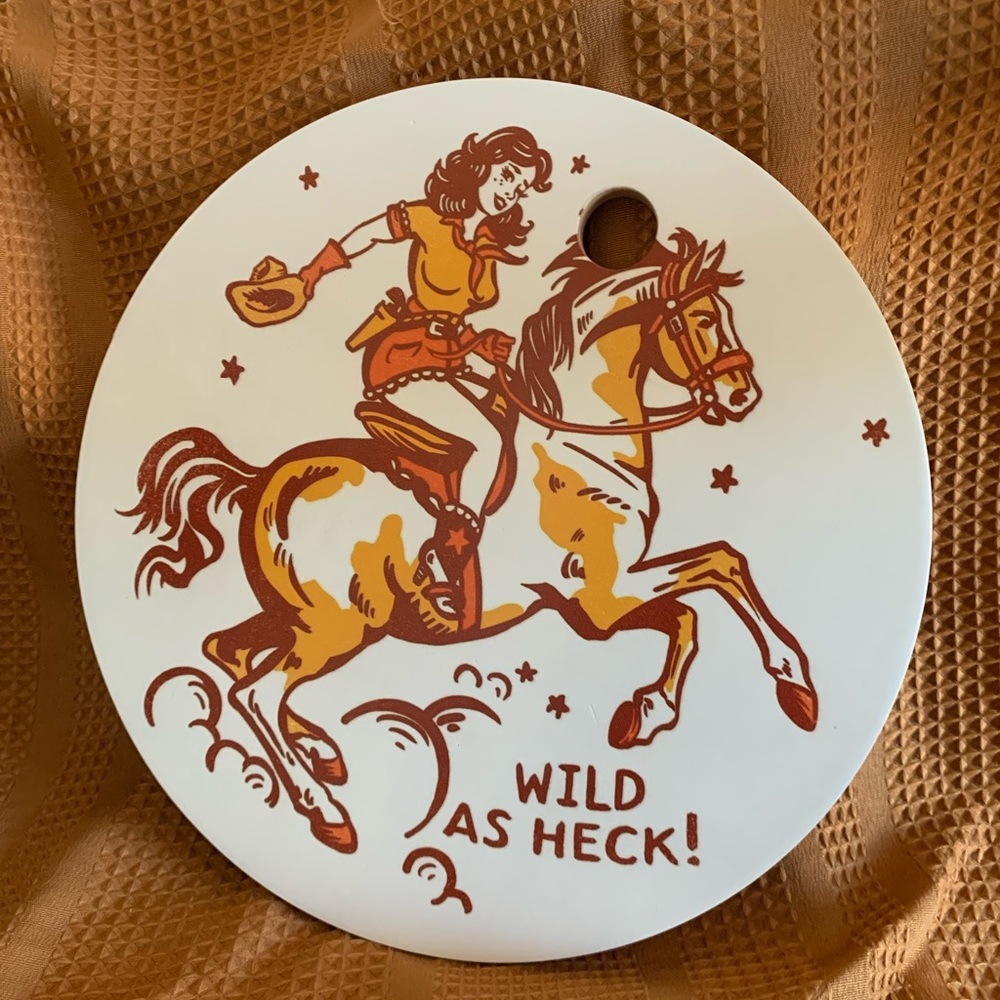 Cowgirl cutting board kitchen decor